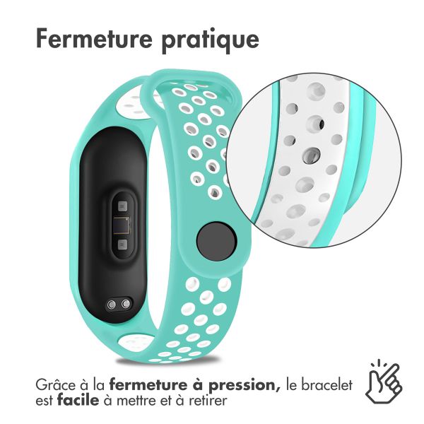 imoshion Bracelet sport silicone Xiaomi Mi Band 3 / 4 - Mint Green & White
