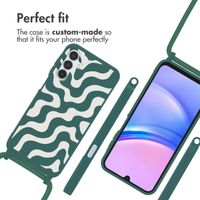imoshion Coque design en silicone avec cordon Samsung Galaxy A15 (5G/4G) - Petrol Green Groovy
