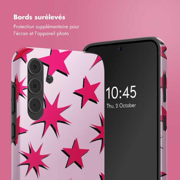 Selencia Coque arrière Vivid Samsung Galaxy A55 - Stars Rubine Red Light Pink