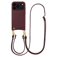 Selencia Coque de télephone Nova avec cordon et porte-cartes Apple iPhone 18 Pro / 17 Pro - Bold Burgundy