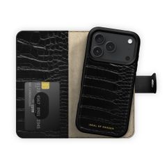 iDeal of Sweden Magnet Wallet+ Étui portefeuille Apple iPhone 18 Pro Max / 17 Pro Max - Black Croco