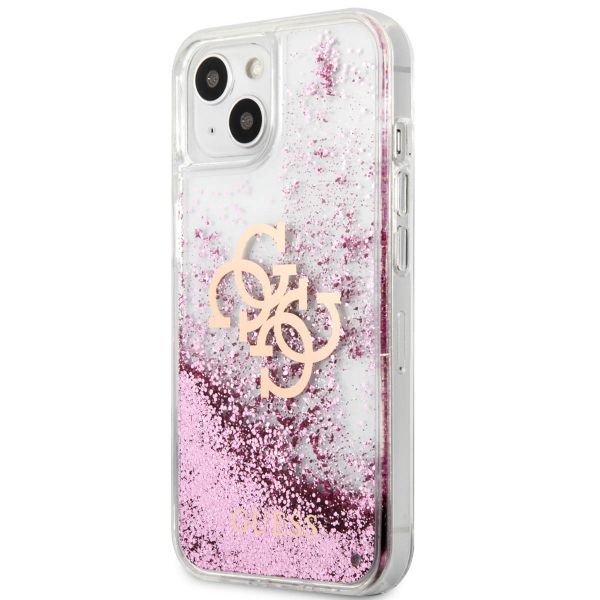Guess Coque 4G Logo Liquid Glitter Apple iPhone 13 Mini - Rose