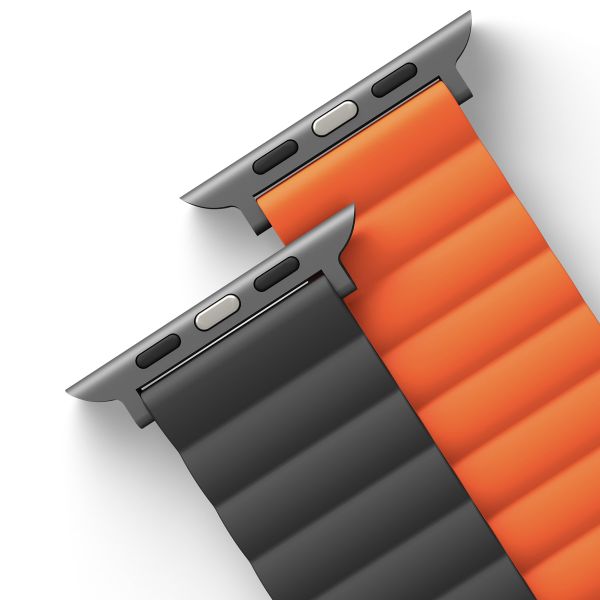 Uniq Bracelet Revix réversible Apple Watch | 44/45/46/49 mm - Charcoal (Grey/Orange)