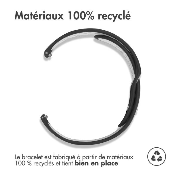 imoshion Bracelet sport en silicone  - Connexion universelle 22 mm - Black & White