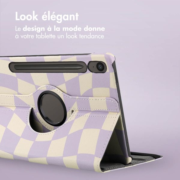 imoshion Coque tablette Design rotatif à 360° Samsung Galaxy Tab S10 Lite / S10 FE / S9 FE - Dancing Cubes