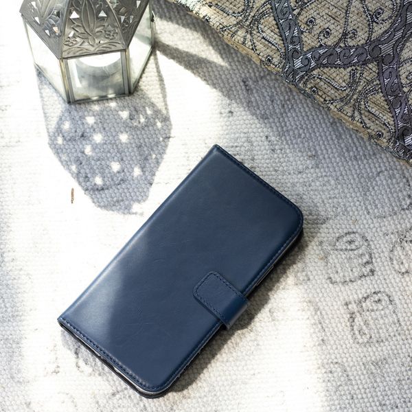 Selencia Étui portefeuille en cuir véritable Samsung Galaxy S21 - Bleu