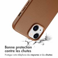 Accezz Coque arrière en cuir avec MagSafe Apple iPhone 15 - Sienna Brown