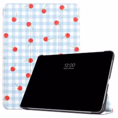 imoshion Coque tablette Design Trifold Apple iPad Air 11 pouces (2026) M4 / (2025) M3 / (2024) M2 / Air 5 (2022) / Air 4 (2020) - Cherry Check
