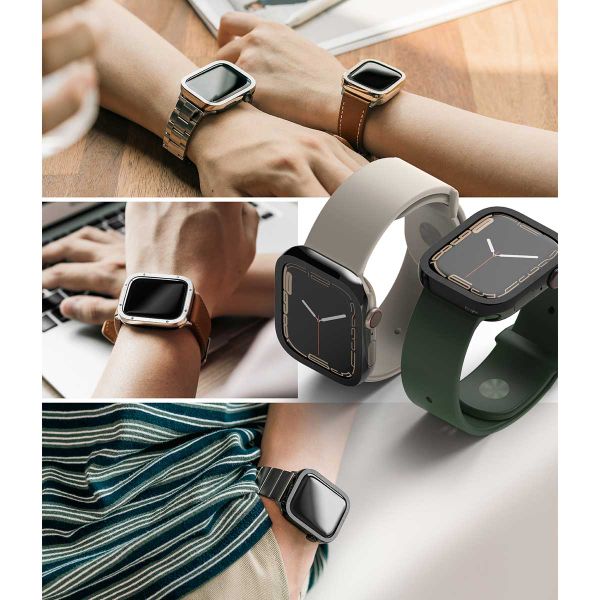 Ringke Style de lunette Apple Watch 7 / 8 / 9 - 45 mm - Hairline Plain Silver