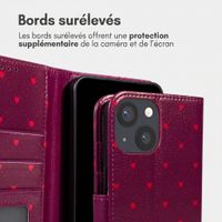 imoshion Étui de télephone portefeuille Design Apple iPhone 15 - Crush Check Coral Dust