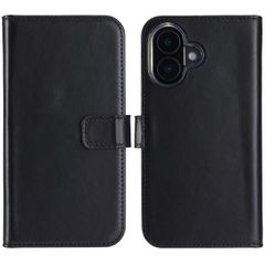Selencia Étui portefeuille en cuir véritable Apple iPhone 16 Plus - Noir