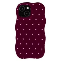Selencia Coque arrière Vivid Wavy avec MagSafe Apple iPhone 15 - Happy Dots Burgundy