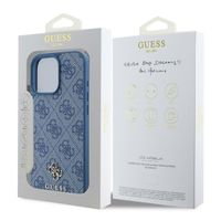 Guess Coque 4G Metal Logo MagSafe Apple iPhone 16 Pro Max - Bleu