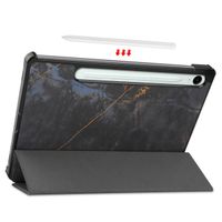 imoshion Coque tablette Design Trifold Samsung Galaxy Tab S9 11.0 pouces / S10 Lite / S10 FE / S9 FE 10.9 pouces - Black Marble
