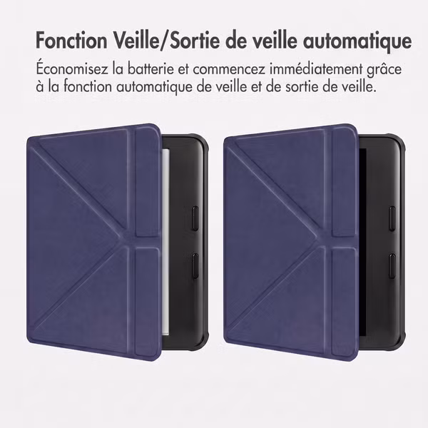 imoshion Étui de liseuse portefeuille Pliable Kobo Libra Colour - Bleu foncé