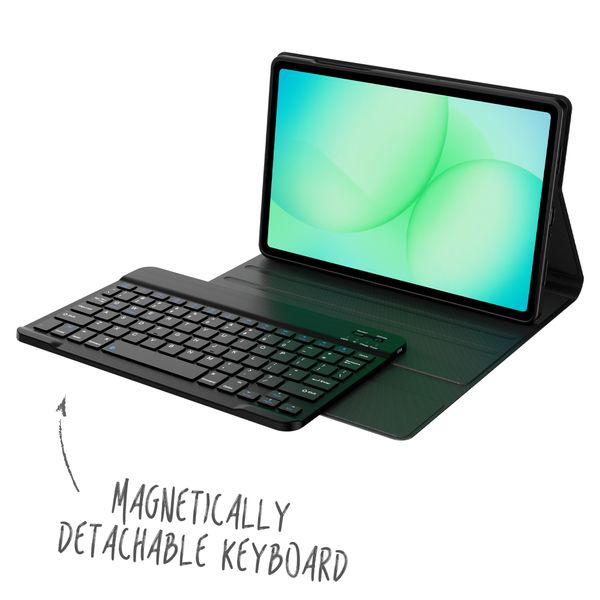Accezz Étui de tablette Bluetooth Clavier Samsung Galaxy Tab A11 Plus - QWERTY / NL - Noir