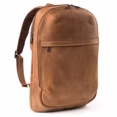 Accezz Leather Sac à dos ordinateur 16 pouces - Cognac