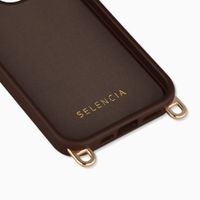 Selencia Coque arrière Rivièra avec MagSafe avec crochets amovibles Apple iPhone 15 Pro Max - Choco Brown