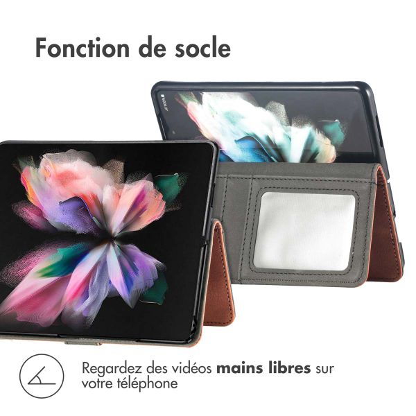 imoshion Étui de télephone portefeuille de luxe Samsung Galaxy Z Fold 4 - Marron