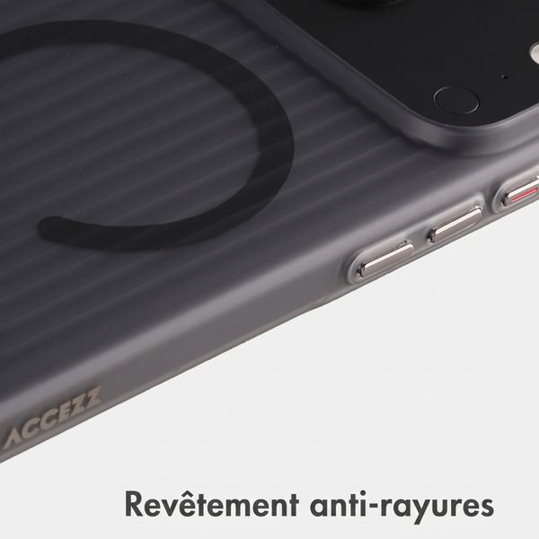 Accezz Coque arrière Lite avec MagSafe | Fluted | Apple iPhone 18 Pro Max / 17 Pro Max - Gris