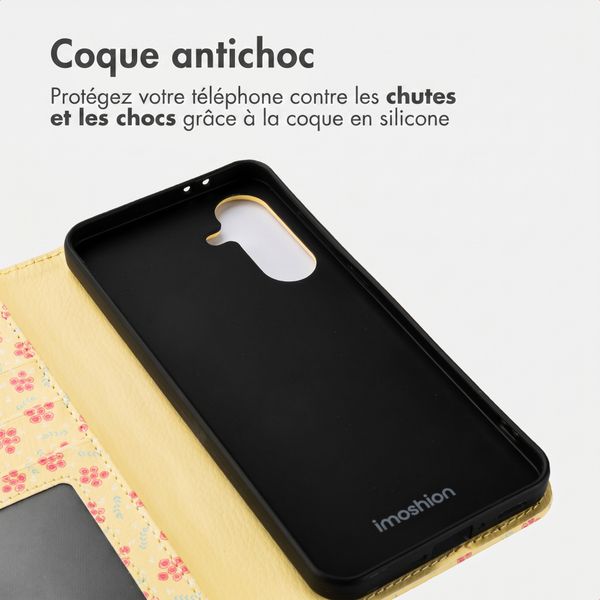 imoshion Étui de télephone portefeuille Design Samsung Galaxy A56 - Sunny Yellow Petite Flowers