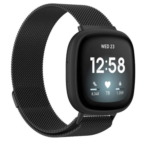 imoshion Bracelet milanais montre multipack Fitbit Versa 4 / 3 / Sense (2) - Noir & Rose