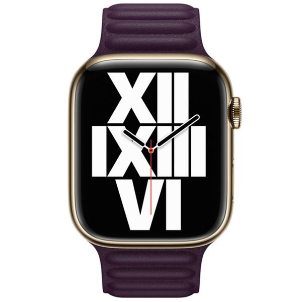 Apple Bracelet Leather Link Apple Watch | 38/40/41/42 mm - Taille M/L - Dark Cherry