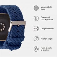 imoshion Bracelet en velours côtelé Apple Watch | 44/45/46/49 mm - Bleu foncé