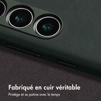Accezz Coque MagSafe en cuir vintage Samsung Galaxy S25 / S24 - Smokey Green