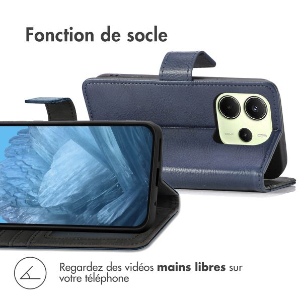 imoshion Étui de télephone portefeuille de luxe Xiaomi Redmi Note 14 (4G) - Bleu foncé