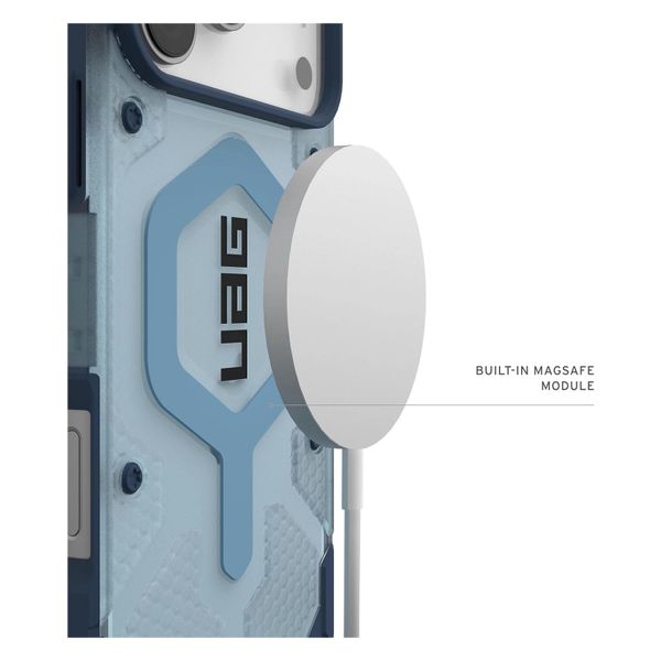 UAG Coque Pathfinder Clear MagSafe avec Lanyard Apple iPhone 17 Pro - Clear / Blue Lanyard