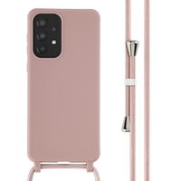 imoshion Coque en silicone avec cordon Samsung Galaxy A33 - Sand Pink