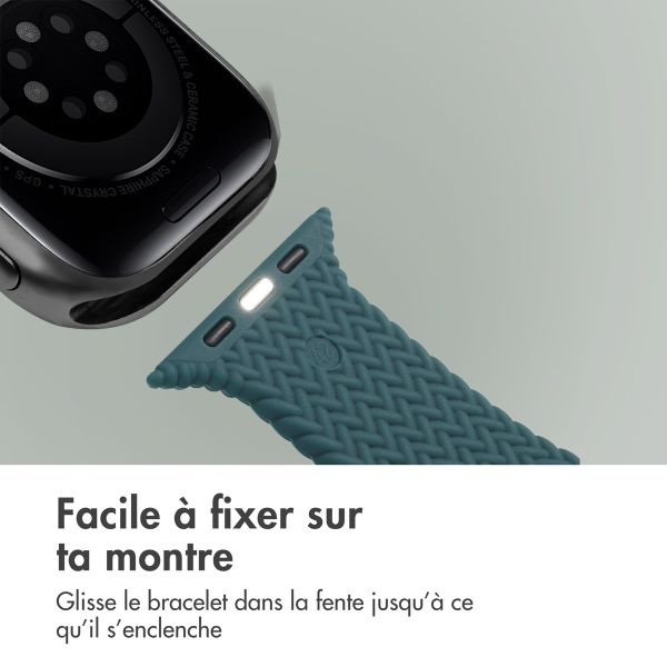 imoshion Bracelet tressé en silicone Apple Watch | 44/45/46/49 mm - Vert foncé