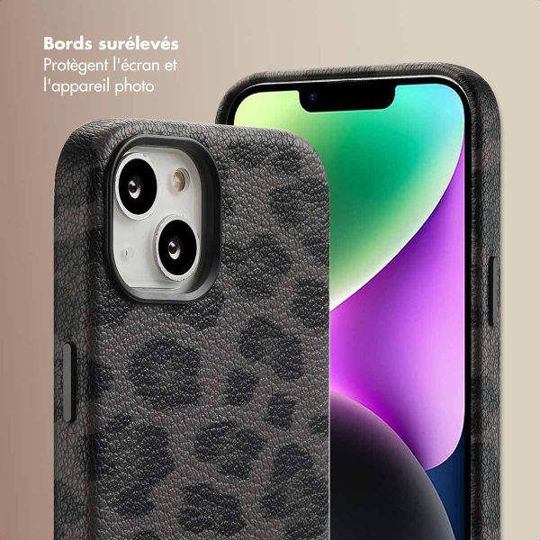 Selencia Coque Sabi imprimé panthère avec MagSafe Apple iPhone 14 - Midnight Black