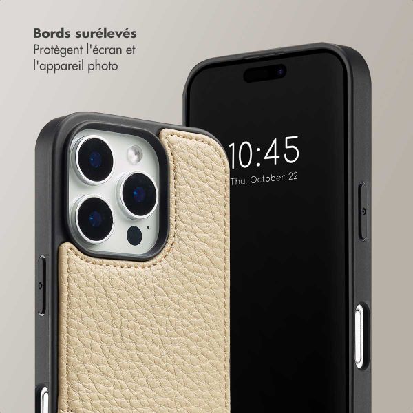 Selencia Coque de télephone Nova avec cordon et porte-cartes Apple iPhone 16 Pro - Beige