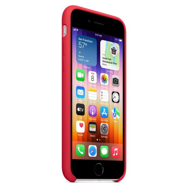Apple Coque en silicone Apple iPhone SE (2022 / 2020) / 8 / 7 - Rouge