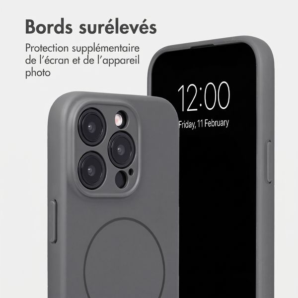 Accezz Coque Grip avec MagSafe Apple iPhone 15 Pro - Gris