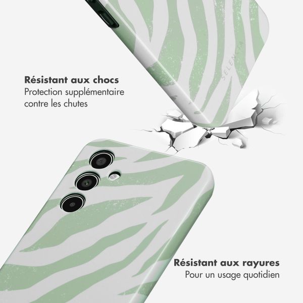 Selencia Coque arrière Vivid Samsung Galaxy A35 - Colorful Zebra Sage Green