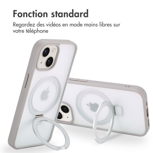 Accezz Coque Ring Stand avec MagSafe Apple iPhone 15 - Gris