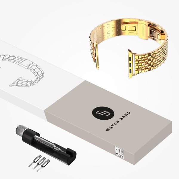 Selencia Bracelet dragon en acier Apple Watch | 44/45/46/49 mm - Doré