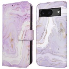 imoshion Étui de télephone portefeuille Design Google Pixel 8a - Purple Marble