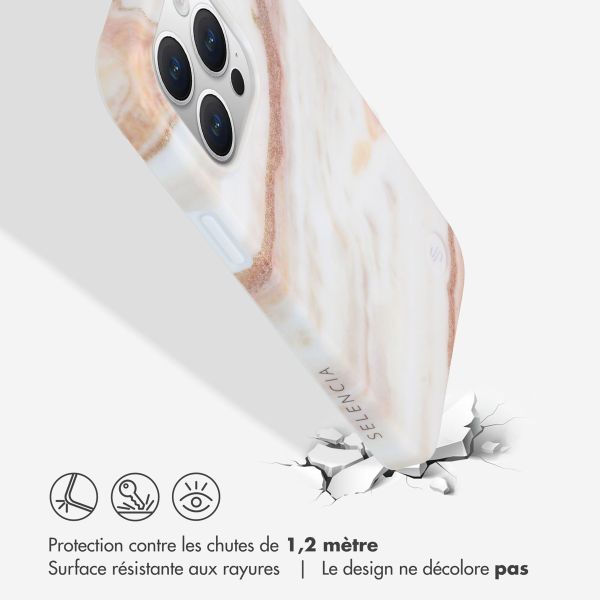 Selencia Aurora Coque Fashion Apple iPhone 15 Pro Max - Powder White Marble