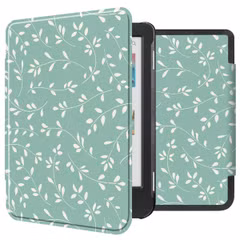 imoshion Design Slim Hard Case Sleepcover Kobo Clara Colour / BW - Smoke Green Flowers