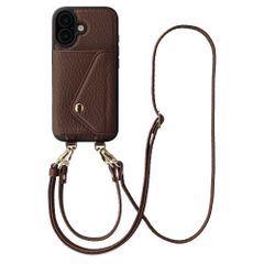 Selencia Coque de télephone Sera avec cordon et porte-cartes enveloppe Apple iPhone 17 - Chocolate Brown