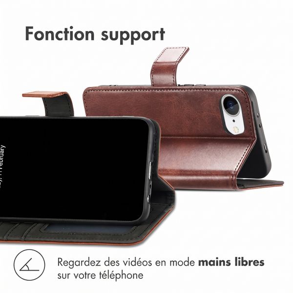 imoshion Étui de télephone portefeuille de luxe Apple iPhone 17e / 16e - Marron foncé