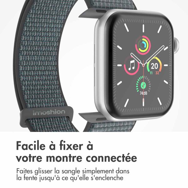 imoshion Bracelet en nylon Apple Watch | 44/45/46/49 mm - Ash Green