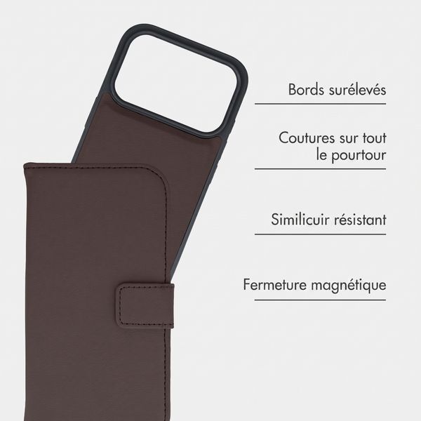 imoshion Étui portefeuille luxe 2-en-1 amovible Apple iPhone 18 Pro / 17 Pro - Marron