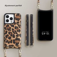 Selencia Coque de télephone Nova avec cordon et porte-cartes Apple iPhone 13 Pro - Leopard
