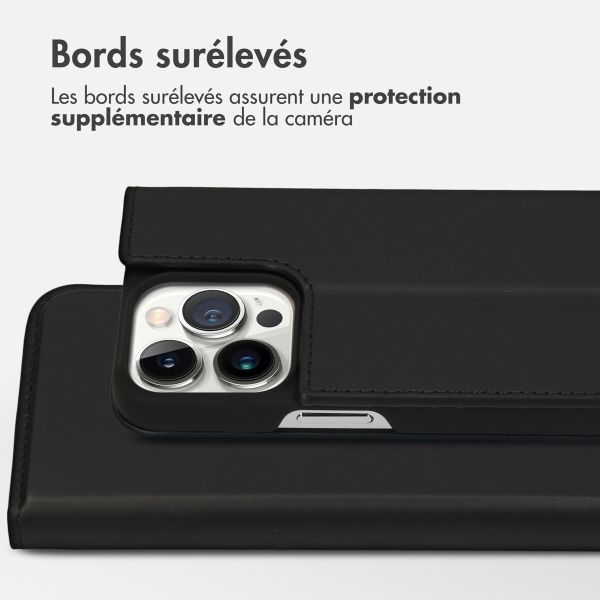 Accezz Étui de télephone Slim Folio en cuir de qualité supérieure Apple iPhone 13 Pro - Noir