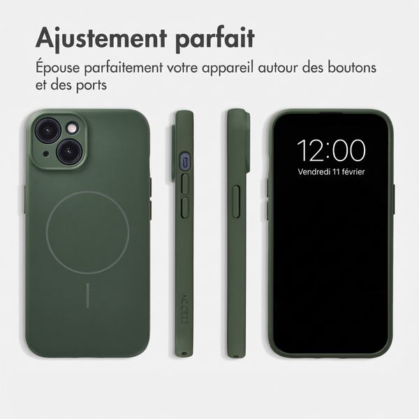 Accezz Coque Grip avec MagSafe Apple iPhone 14 - Vert foncé